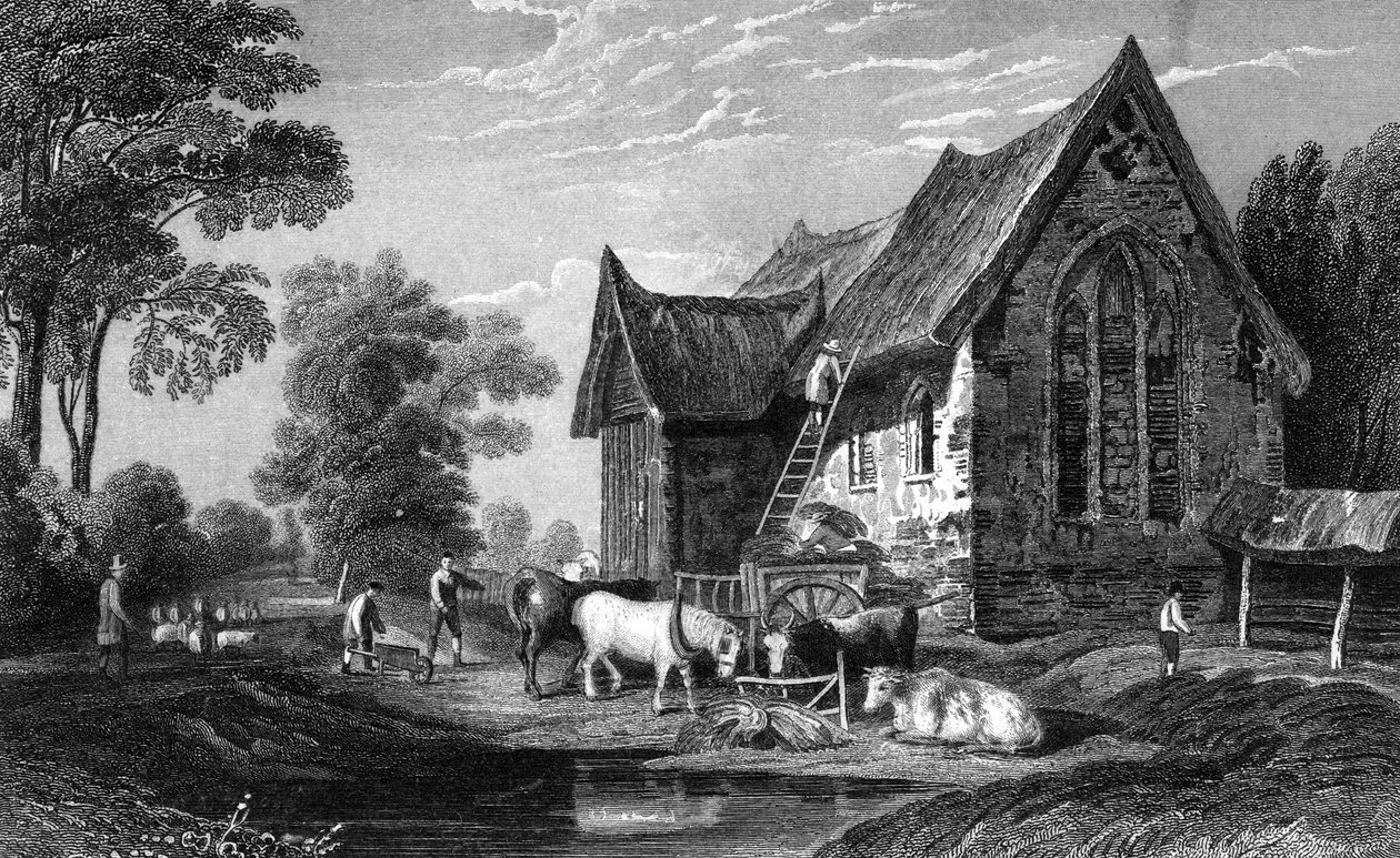 Coggeshall Abbey, Essex, publicado por George Virtue, 1833 de William Henry Bartlett