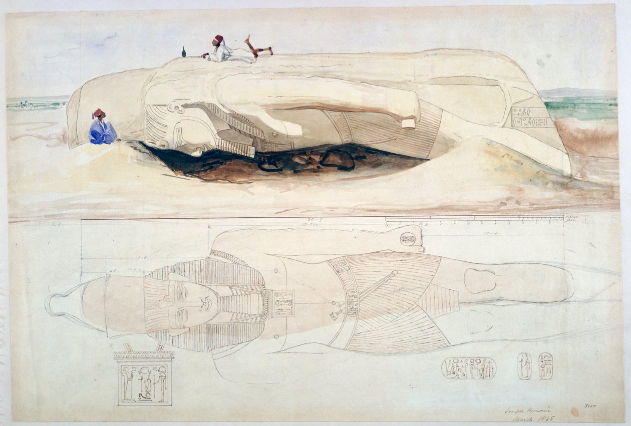 Colosso de Ramsés II, Memphis, 1845 de William Henry Bartlett