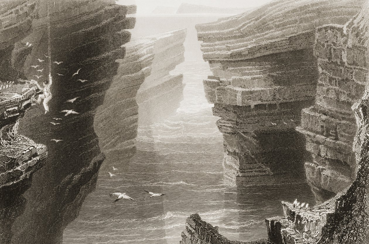 Cove em Mal Bay, Condado de Clare, na Irlanda, de "Cenário e Antiguidades da Irlanda" por George Virtue, de 1860 de William Henry Bartlett
