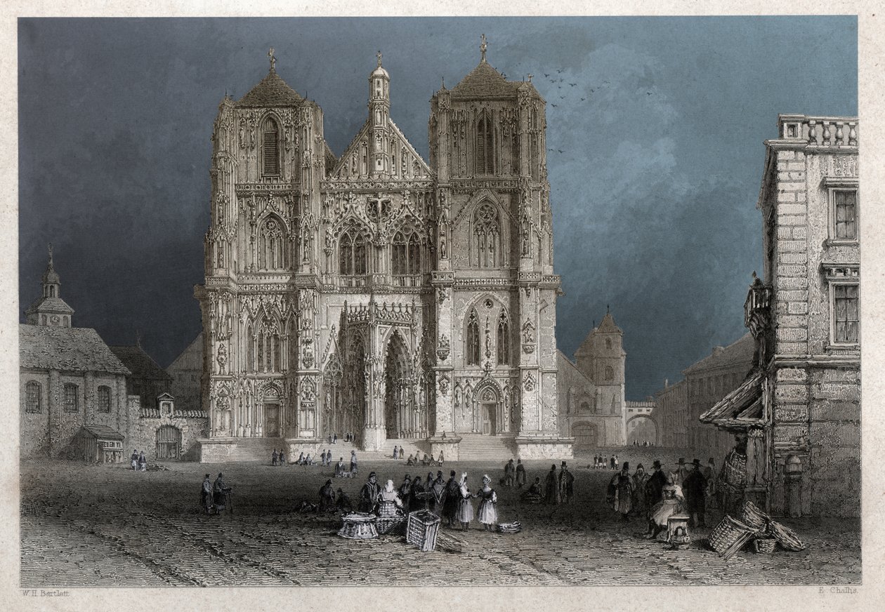 Cúpula de Regensburg. (gravura, ca. 1830) de William Henry Bartlett