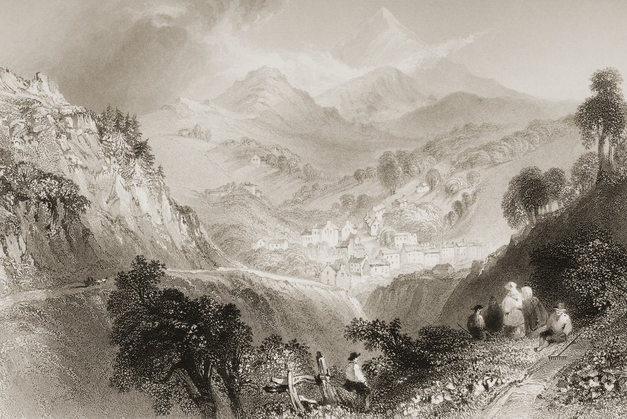 Enniskerry, Condado de Wicklow, de "Cenário e Antiguidades da Irlanda", de George Virtue, de 1860 de William Henry Bartlett