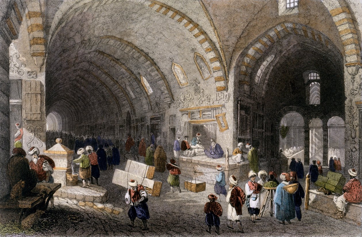 Grande Avenida no Tchartchi, 1850 (aquatinta colorida) de William Henry Bartlett