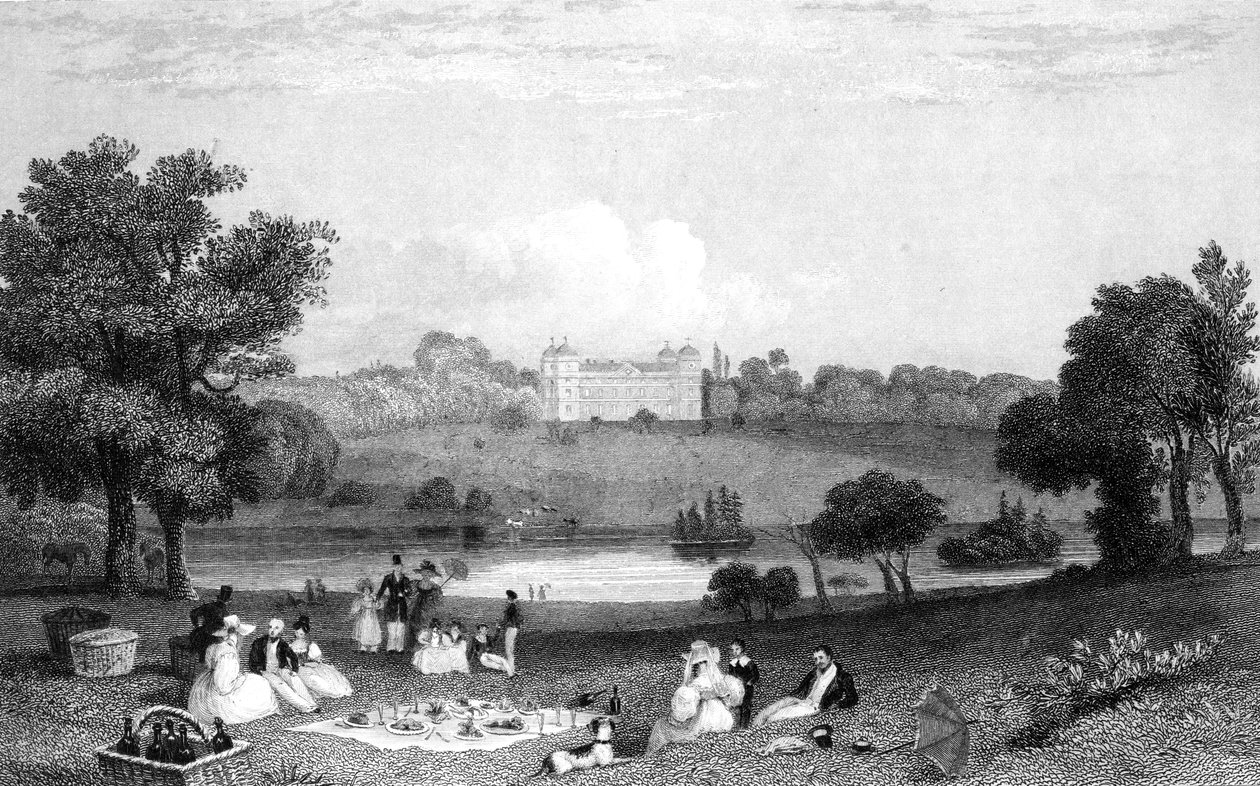 Hallingbury Place, Essex, gravado por Henry Wallis, 1832 de William Henry Bartlett