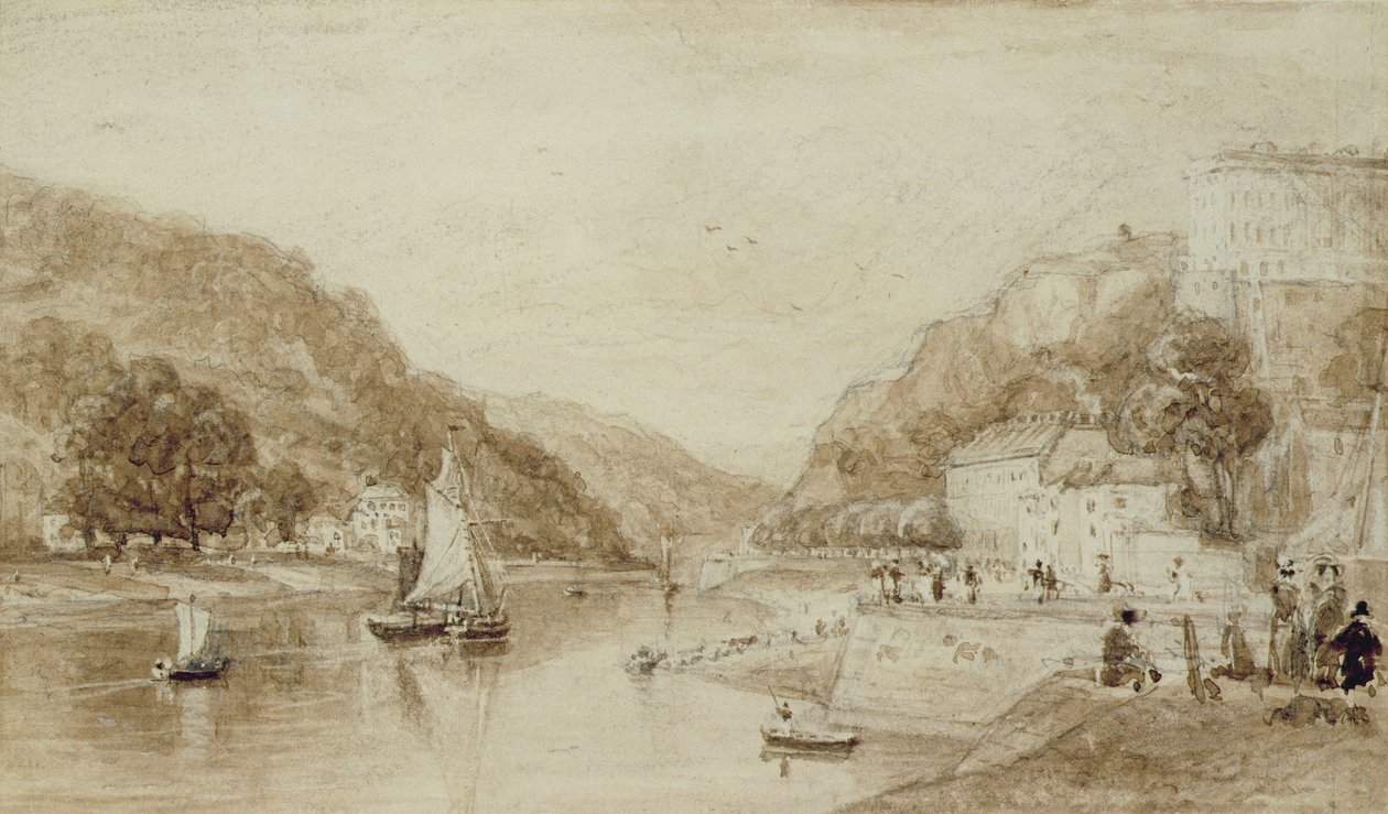 Hotwells perto de Bristol (wc com lápis sobre papel) de William Henry Bartlett