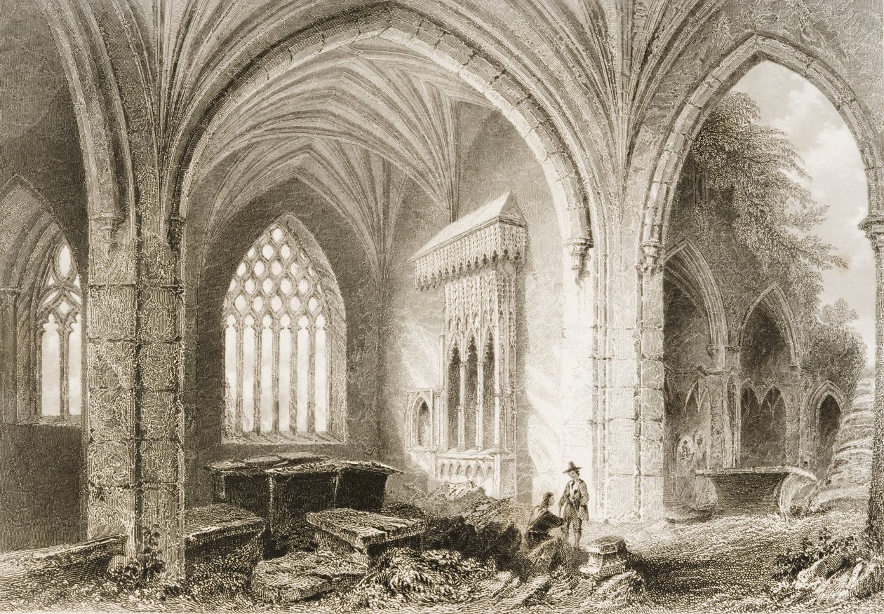 Interior, de, Holycross, abadia, município, tipperary, irlanda, de, &39;Scenery, and, antiquities, de, Ireland&39;, por, george, virtue, 1860s de William Henry Bartlett