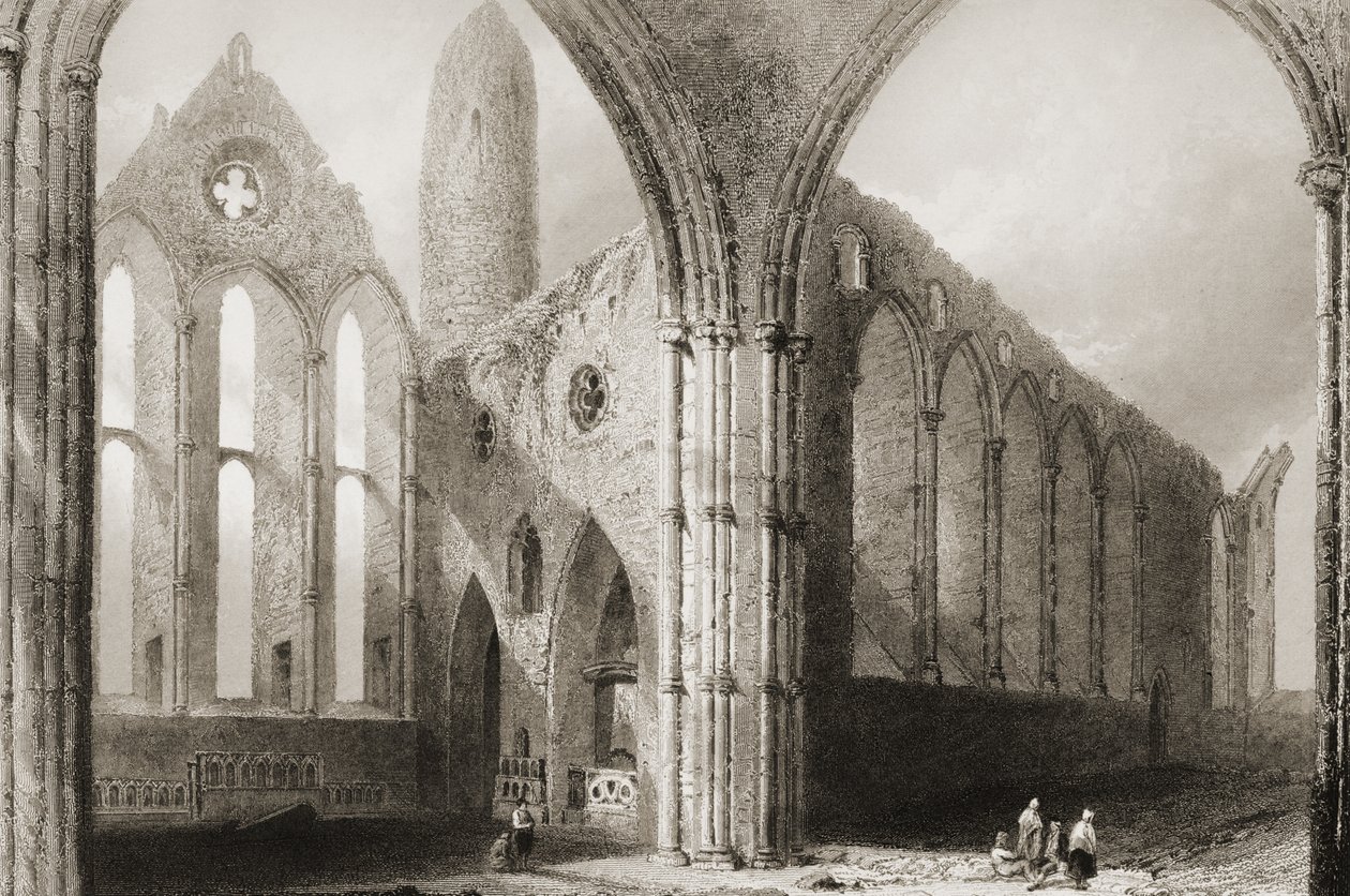 Interior, de, Hore, abadia, a, rocha, de, Cashel, município, tipperary, irlanda, de, &39;Scenery, and, antiquities, de, Ireland&39;, por, george, virtude, 1860s de William Henry Bartlett