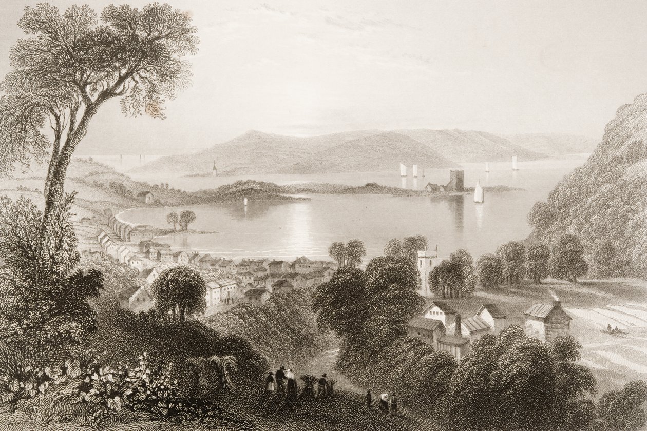 Larne, Condado de Antrim, Irlanda do Norte, de &39;Cenário e Antiguidades da Irlanda&39; por George Virtue, de 1860 de William Henry Bartlett