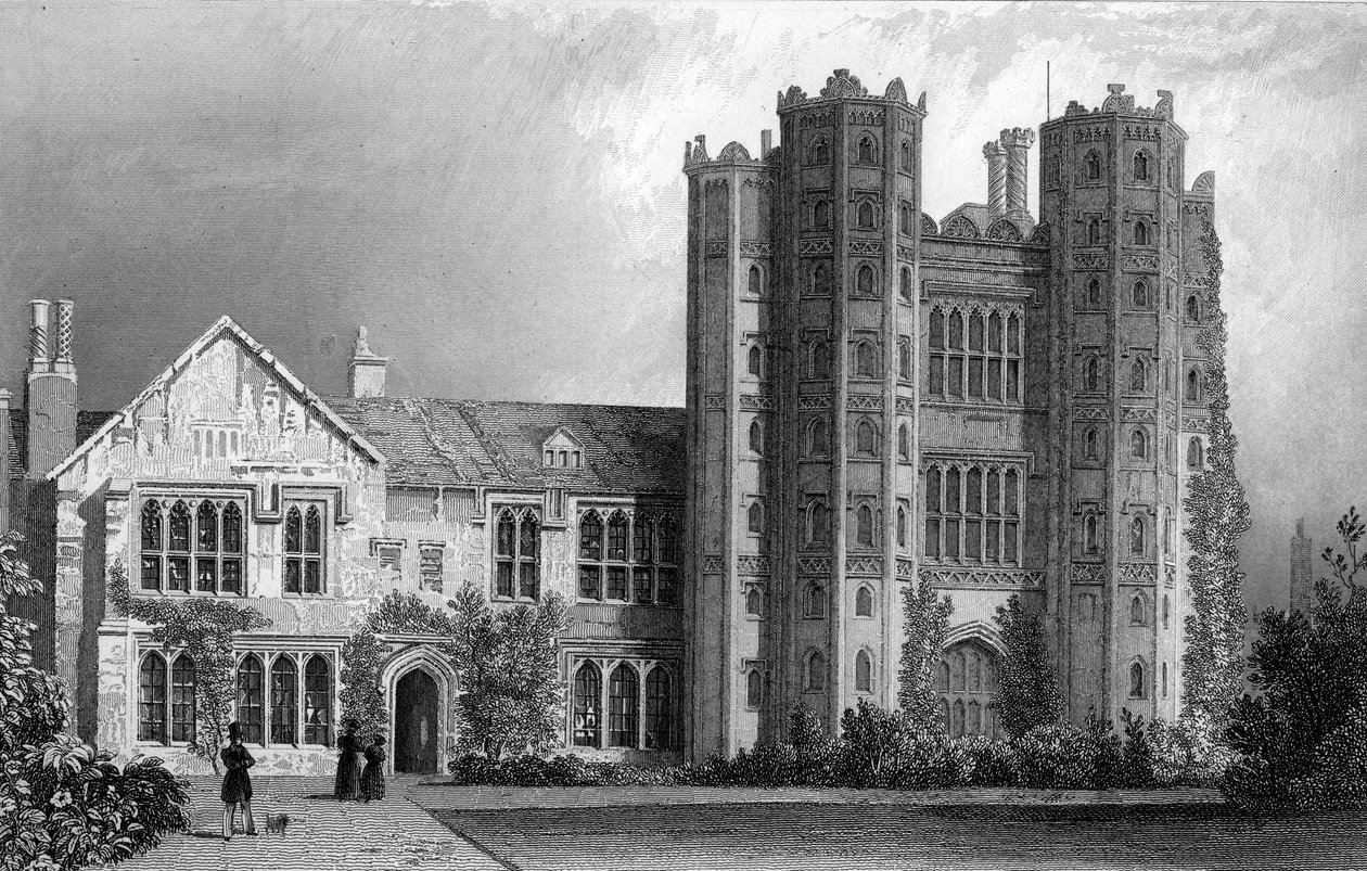 Camada Marney Tower, Essex, gravada por Henry Wallis, 1832 de William Henry Bartlett