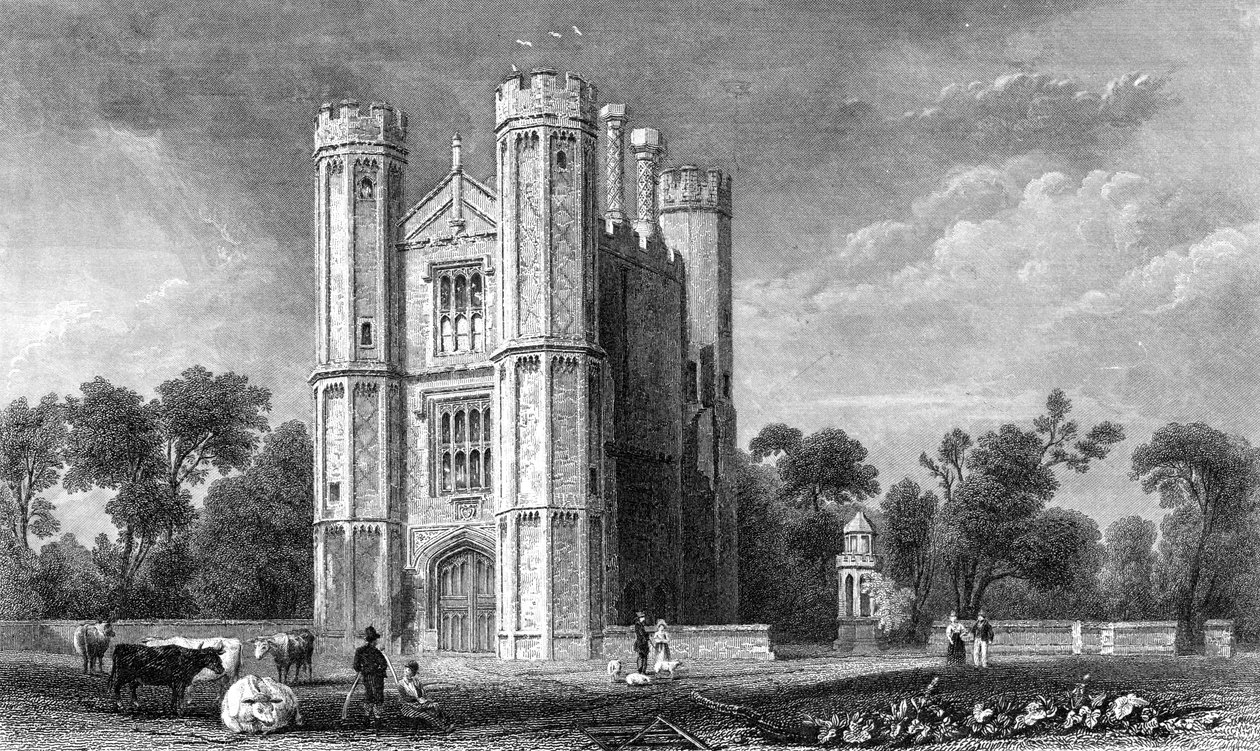 Leighs Priory, Essex, gravado por E. Young, 1832 de William Henry Bartlett