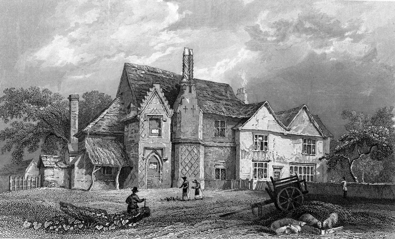 Pequeno Warley Hall, Essex, gravado por Henry Adlard, 1833 (gravura) de William Henry Bartlett