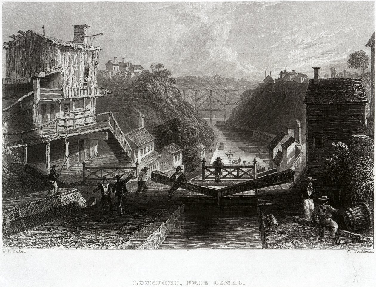 Lockport, Canal Erie de William Henry Bartlett