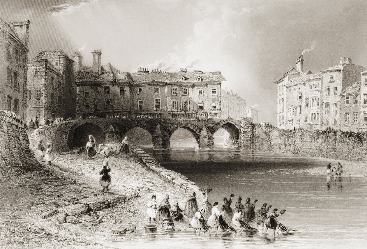 Old Baal&39;s Bridge, Limerick, Irlanda, de &39;Cenário e antiguidades da Irlanda&39; por George Virtue, de 1860 de William Henry Bartlett