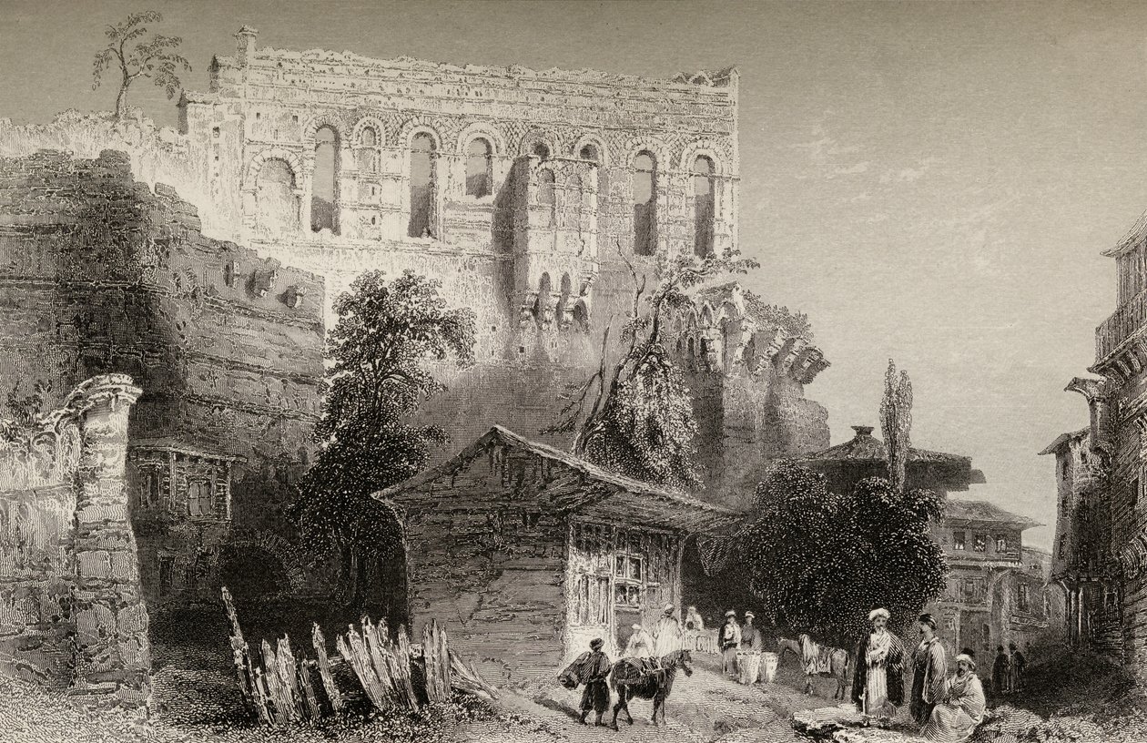 Palácio de Belisário, Turquia, Istambul de William Henry Bartlett