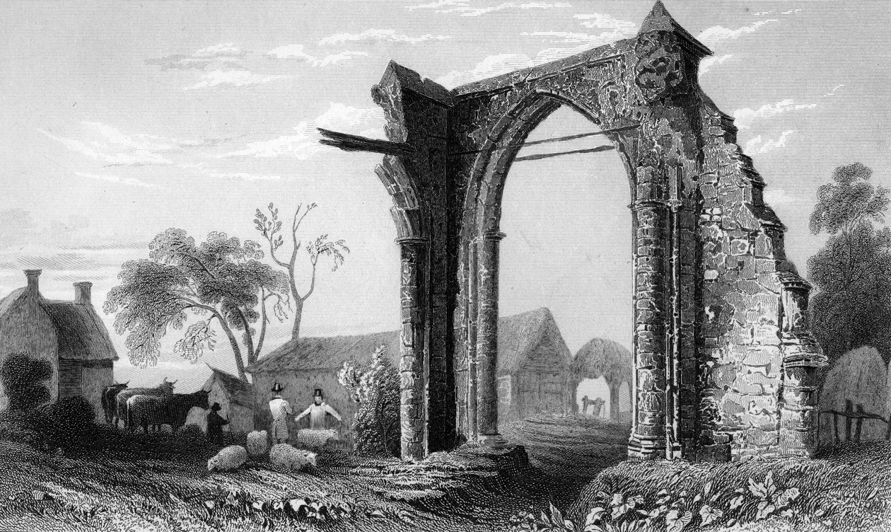 Restos do Priorado Bycknacre, Essex, gravado por William Tombleson, 1832 de William Henry Bartlett