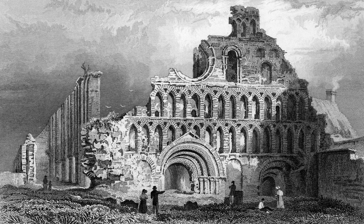 Priorado do St. Botolph, Colchester, Essex, gravado por Samuel Lacey, 1832 de William Henry Bartlett