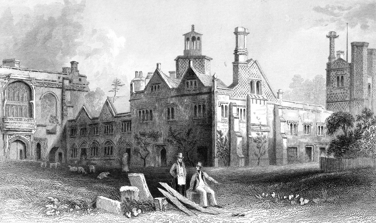Priorado de São Osyth, Essex, gravado por John Rogers, 1832 de William Henry Bartlett