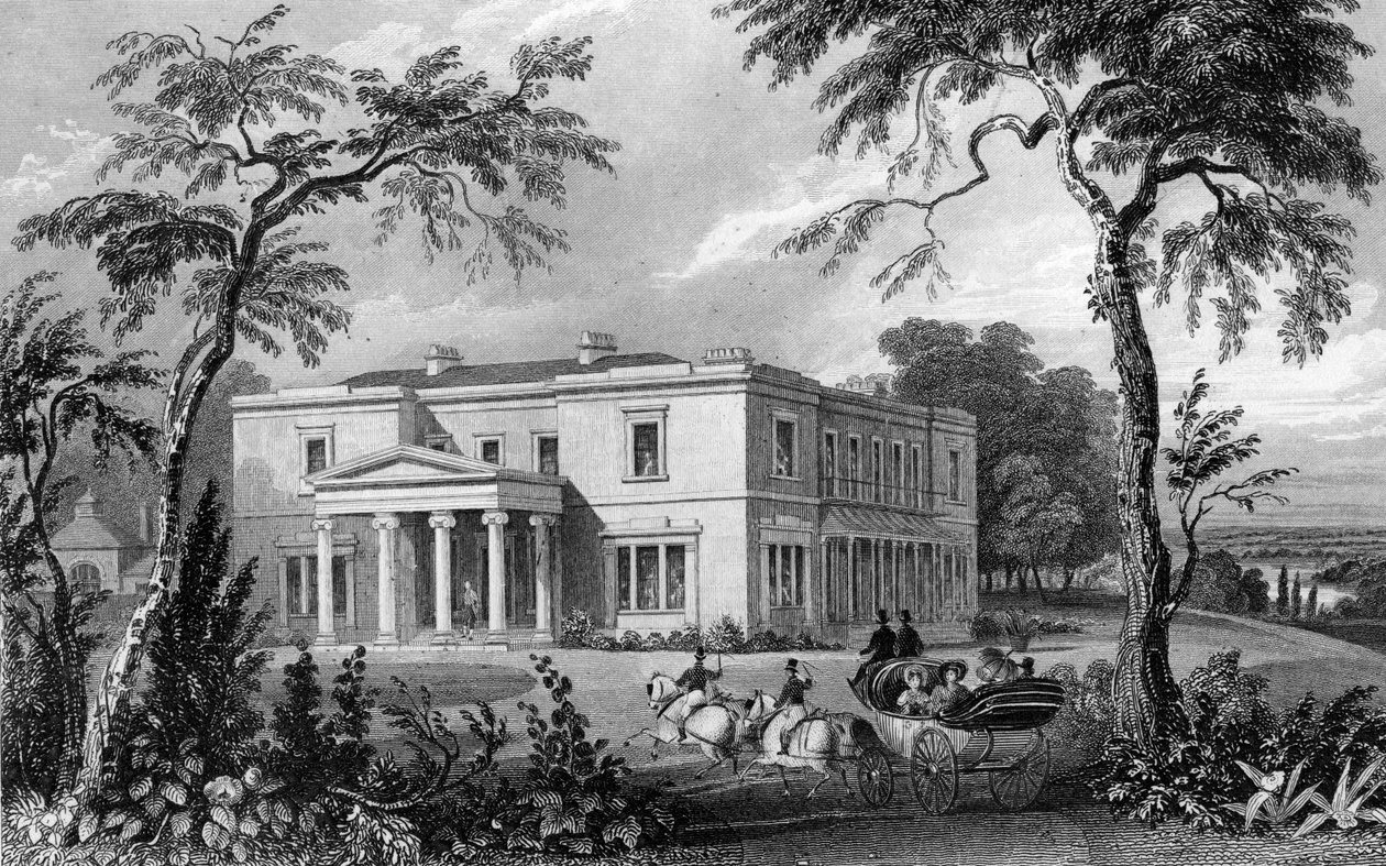 Stisted Hall, perto de Braintree, Essex, gravado por John Carr Armytage, 1832 de William Henry Bartlett