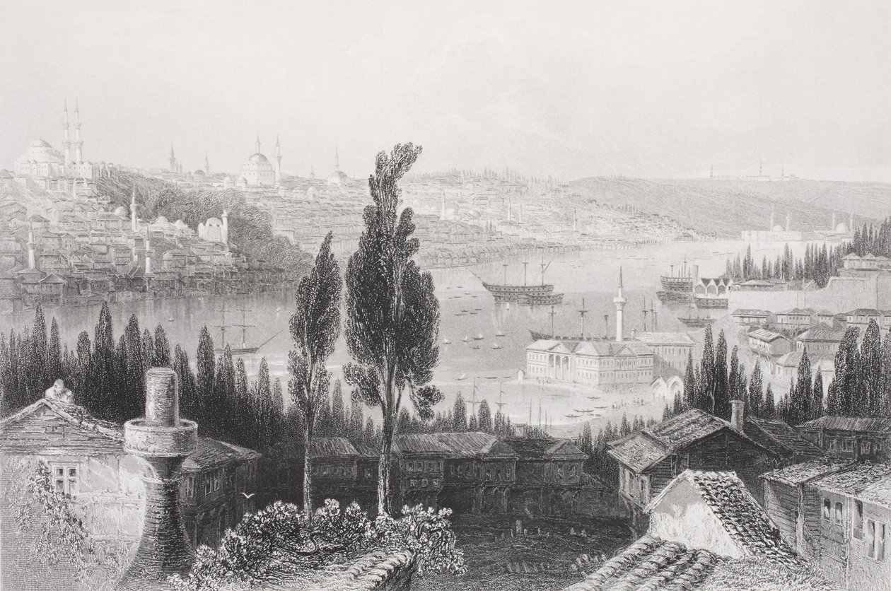 O Arsenal da Pera, Turquia, da &39;Galeria de Retratos Históricos&39;, publicado em 1880 de William Henry Bartlett