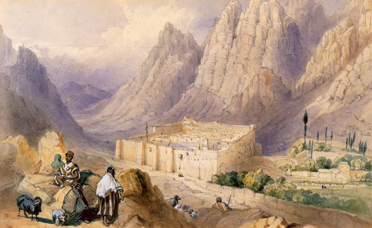 O Convento de Santa Catarina, Monte Sinai de William Henry Bartlett
