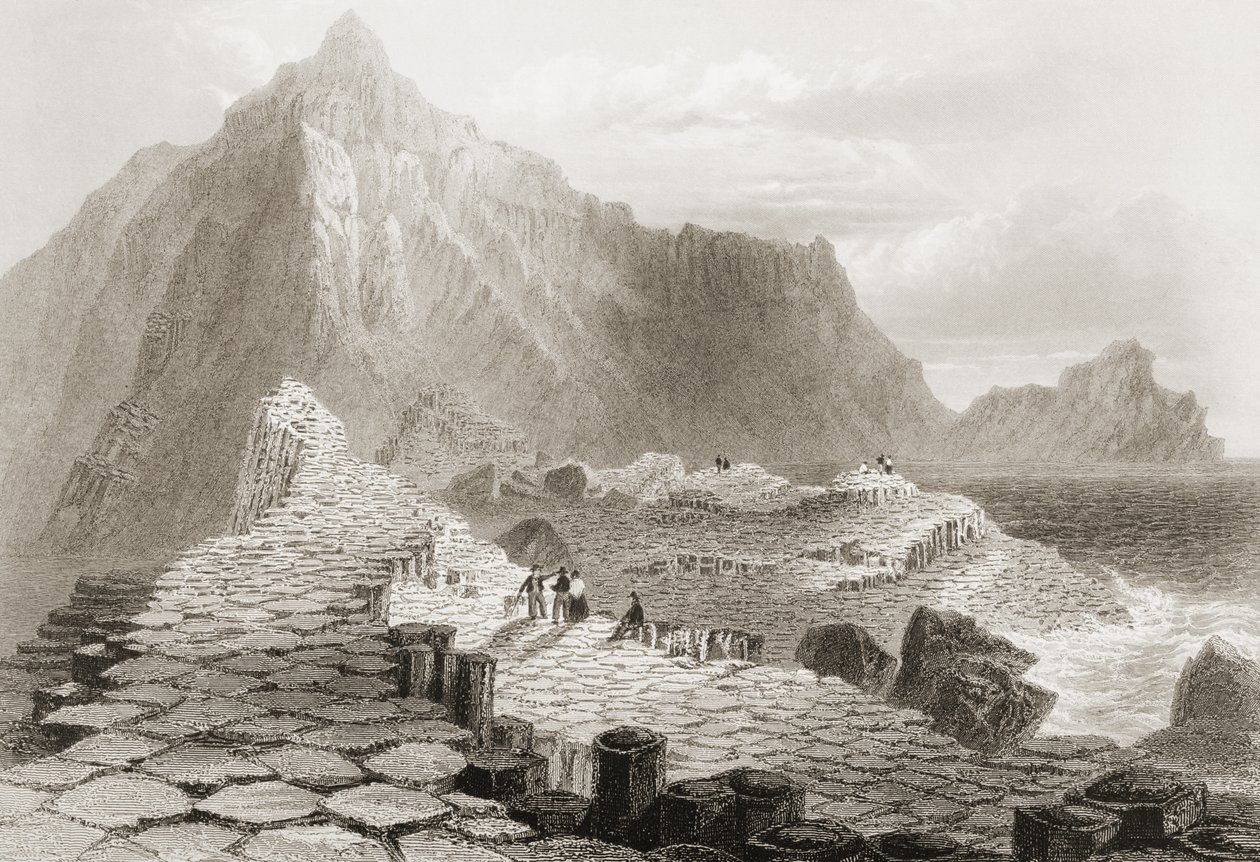 A calçada do gigante, Condado de Antrim, na Irlanda, de &39;Cenário e antiguidades da Irlanda&39; por George Virtue, de 1860 de William Henry Bartlett