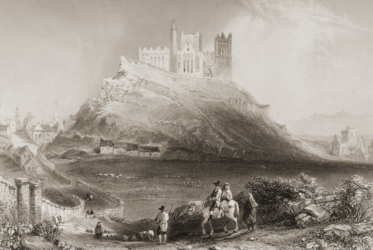 A rocha de Cashel, condado Tipperary, Irlanda. de "Cenário e Antiguidades da Irlanda" por George Virtue, de 1860 de William Henry Bartlett