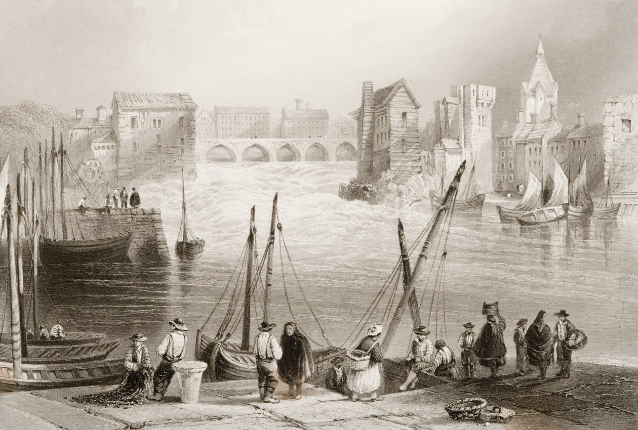 Vista, de, galway, de, a, Claddagh, município, galway, irlanda, de, &39;Scenery, and, antiquities, de, Ireland&39;, por, george, virtude, 1860s de William Henry Bartlett