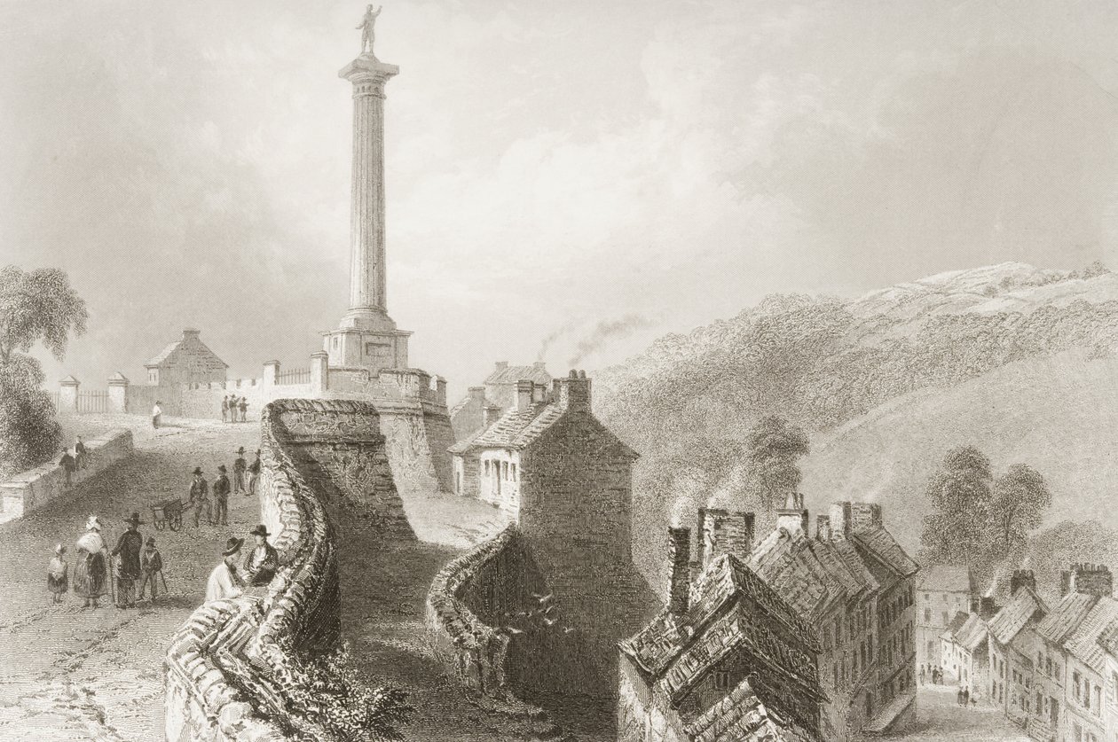Walls e Pilar de Walker, Londonderry, de "Cenário e Antiguidades da Irlanda" por George Virtue, de 1860 de William Henry Bartlett