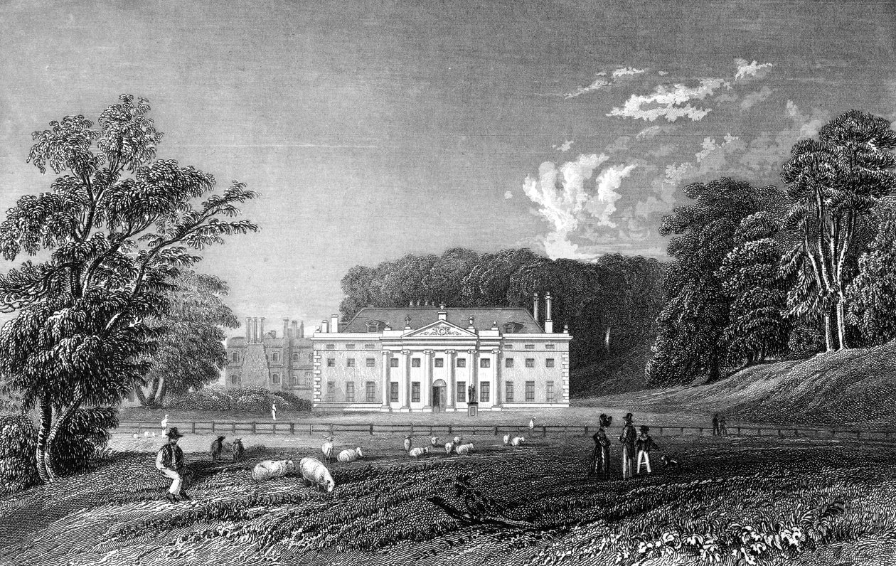 Weald Hall, Essex, gravado por John Rogers, 1833 de William Henry Bartlett