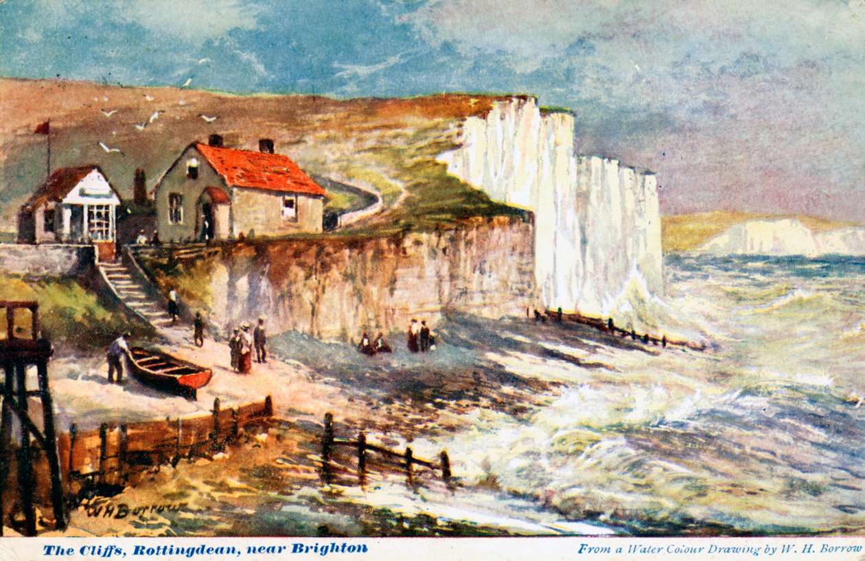 Os penhascos, Rottingdean, perto de Brighton, 1905. de William Henry Borrow