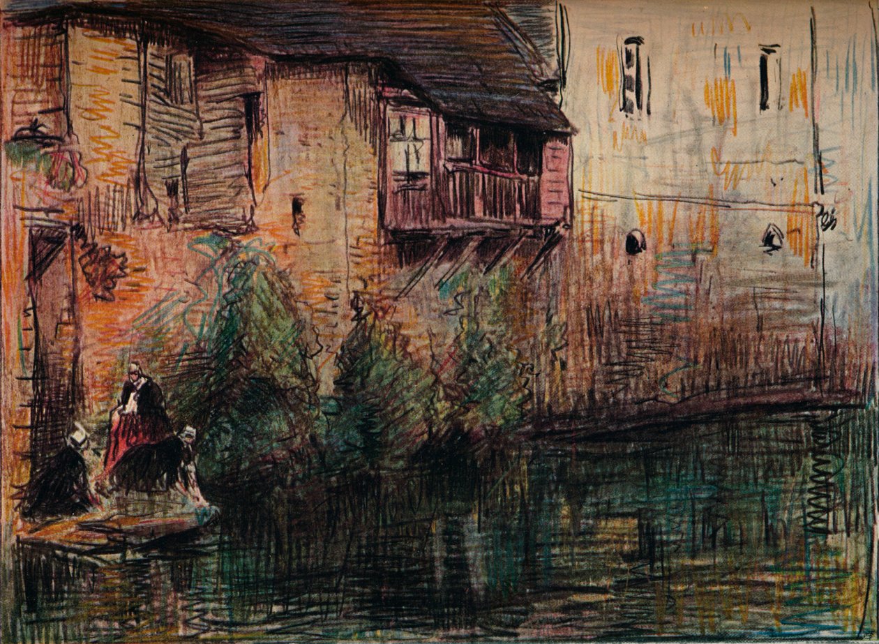 Cena do canal, Quimperle, c1907. de William Henry Charlton