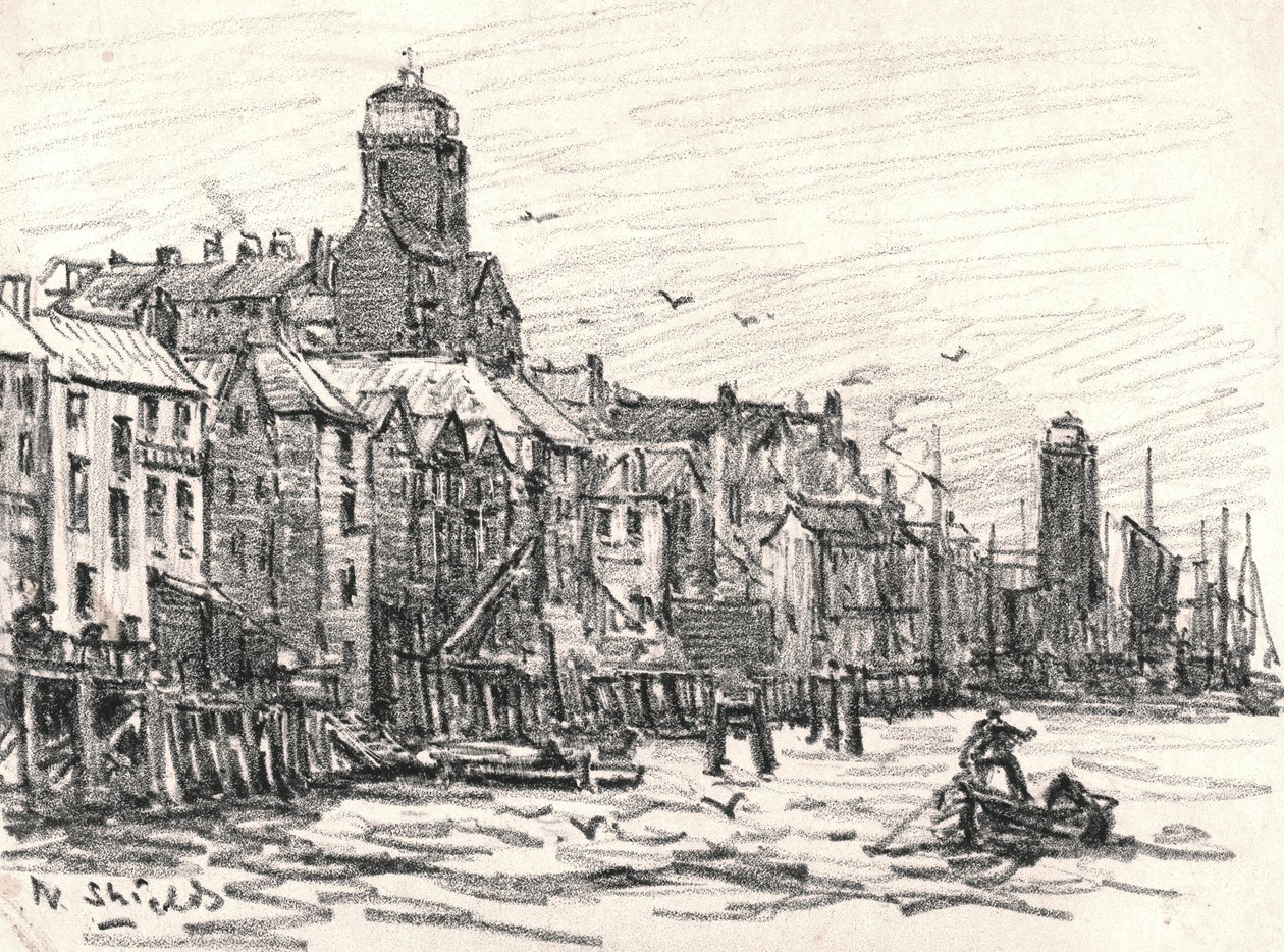 North Shields (carvão no papel) de William Henry Charlton