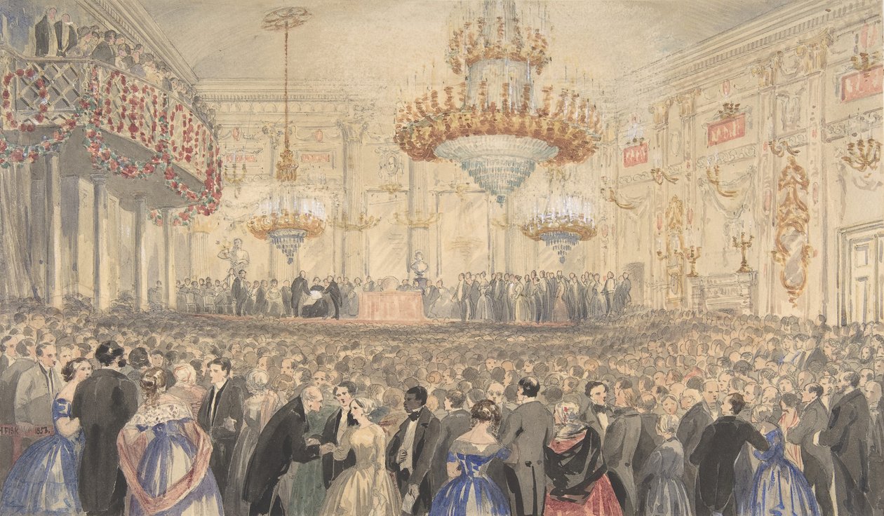 Reunião de abolição realizada nas salas de Willis em homenagem a Harriet Beecher Stowe, 1853. de William Henry Fisk