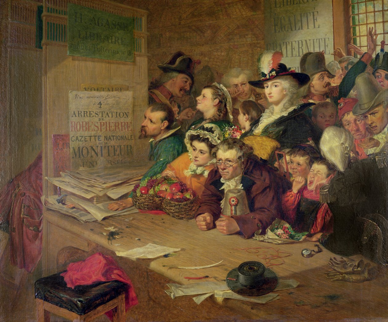 Aguardando notícias da prisão de Robespierre (1758-94) em 1794, 1866 de William Henry Fisk