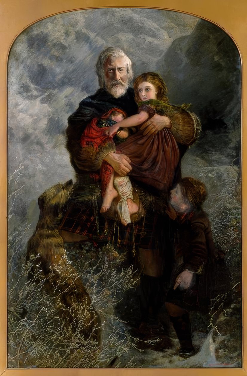 Massacre de Glencoe, Refugiados - Pintura v. WHFisk de William Henry Fisk