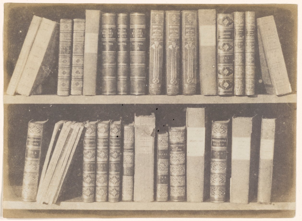 Uma cena em uma biblioteca, placa VIII do Lápis da Natureza de William Henry Fox Talbot
