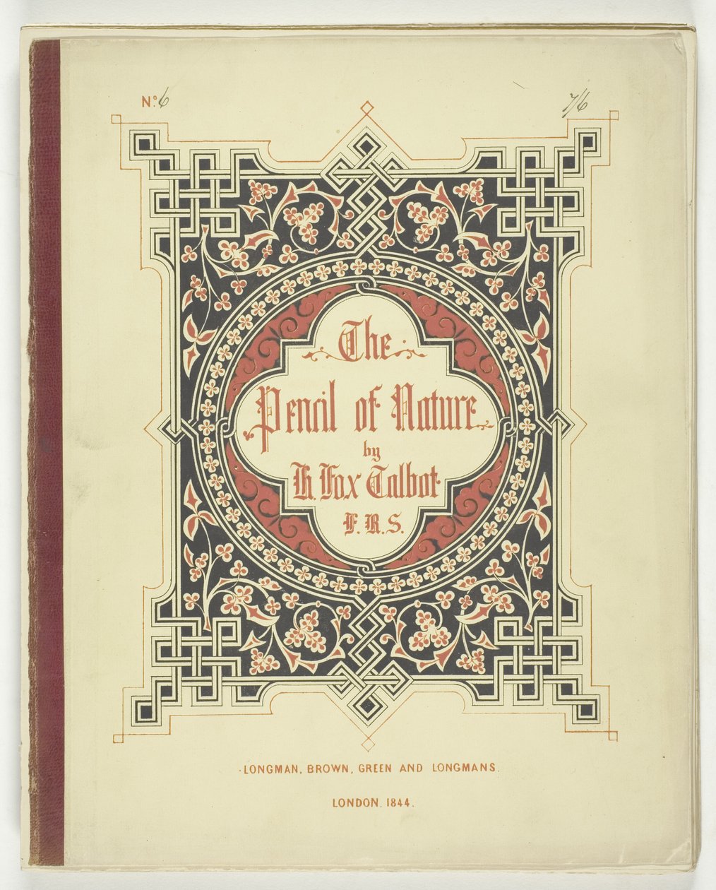 Capa e texto de "The Pencil of Nature", Londres, 1844 de William Henry Fox Talbot