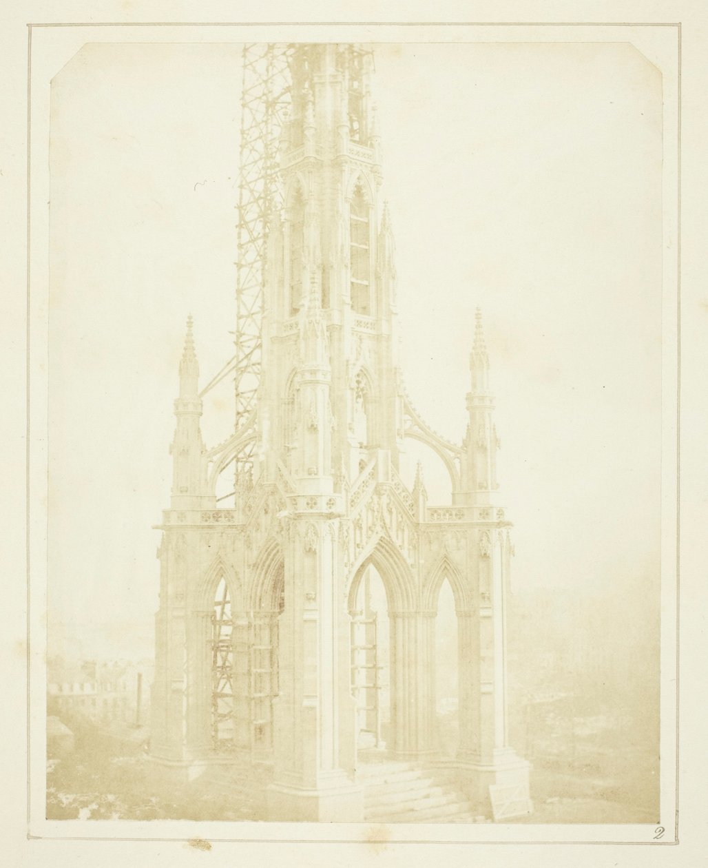 Monumento de Sir Walter Scott, Edimburgo, tal como se apresentava em outubro de 1844, quando estava quase concluído de William Henry Fox Talbot