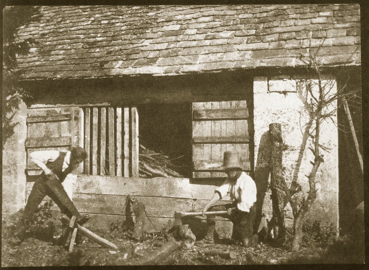 Os Lenhadores, 1845 (impressão em papel salgado do negativo do calotipo) de William Henry Fox Talbot