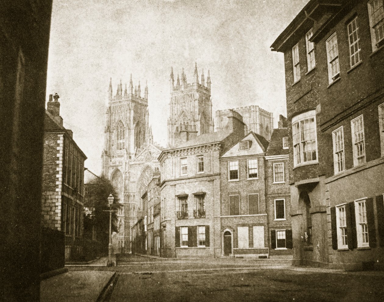 Frente Oeste, York Minster, da Rua Lendall, 1845 de William Henry Fox Talbot