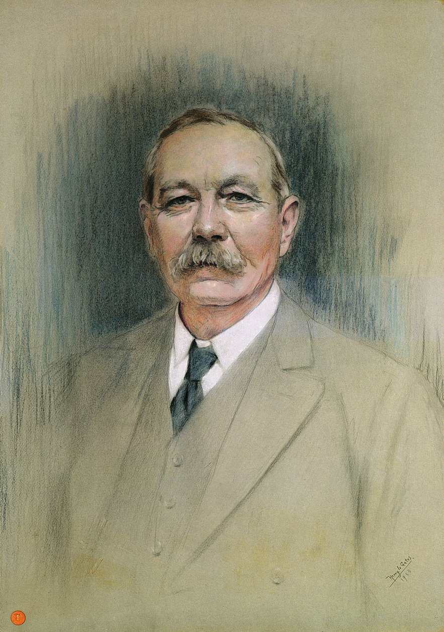 Retrato de Sir Arthur Conan Doyle (pastel sobre papel) de William Henry Gates