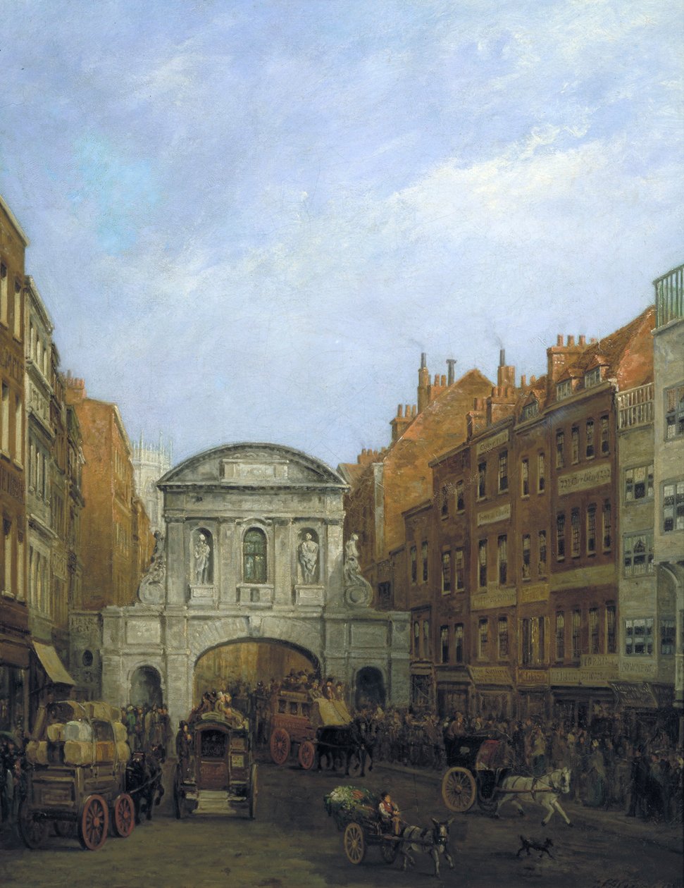 "Temple Bar from the Strand", Londres, 1873 de William Henry Haines