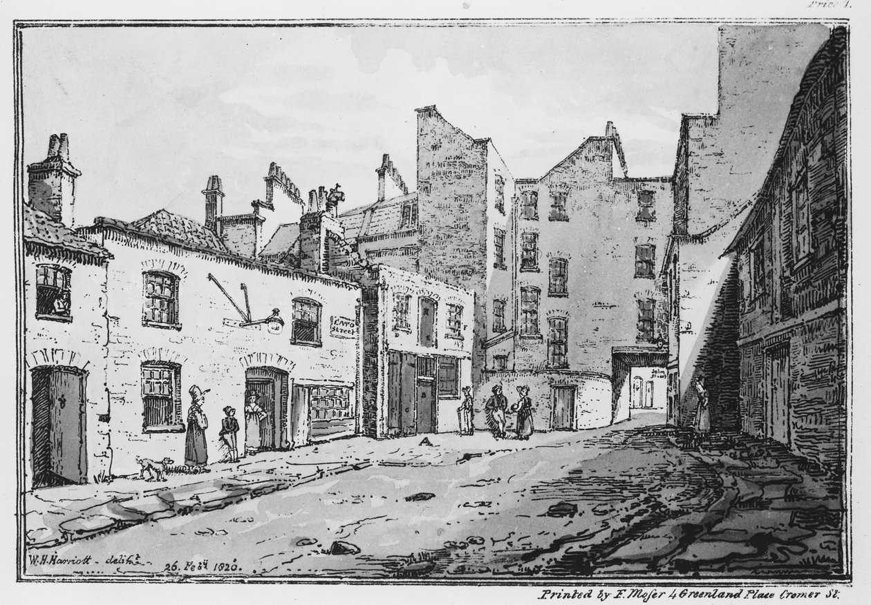 Vista da rua Cato, 1820 (lito) de William Henry Harriott