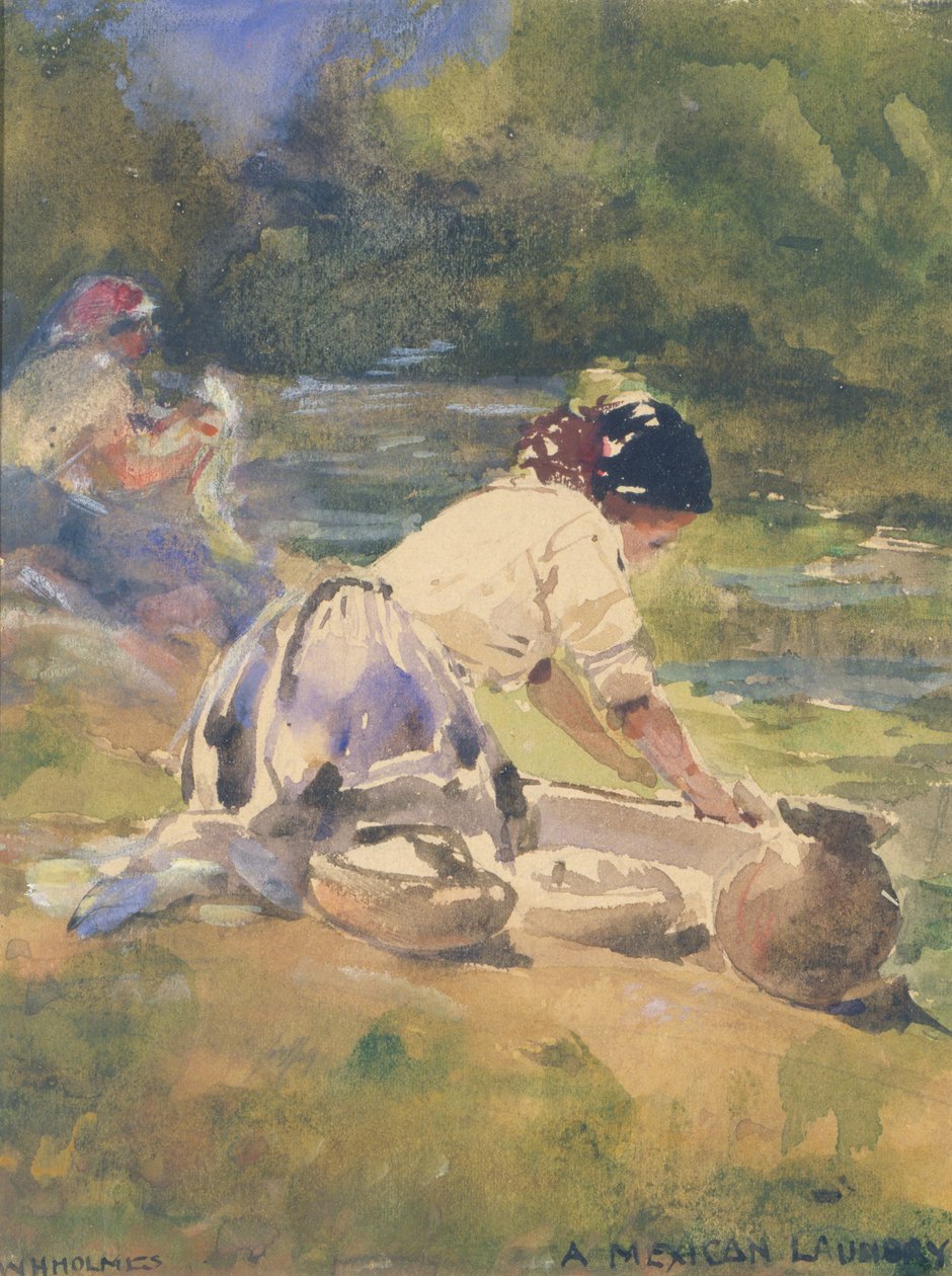 Uma Lavandaria Mexicana, 1895. de William Henry Holmes