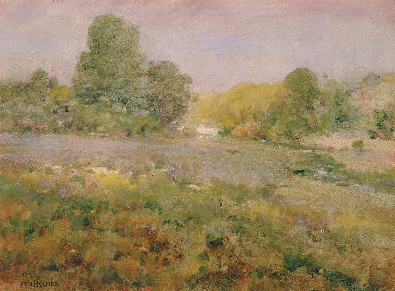 Campo de Relvados Varicolores no Final do Verão nas Colinas da Virgínia, n.d. de William Henry Holmes