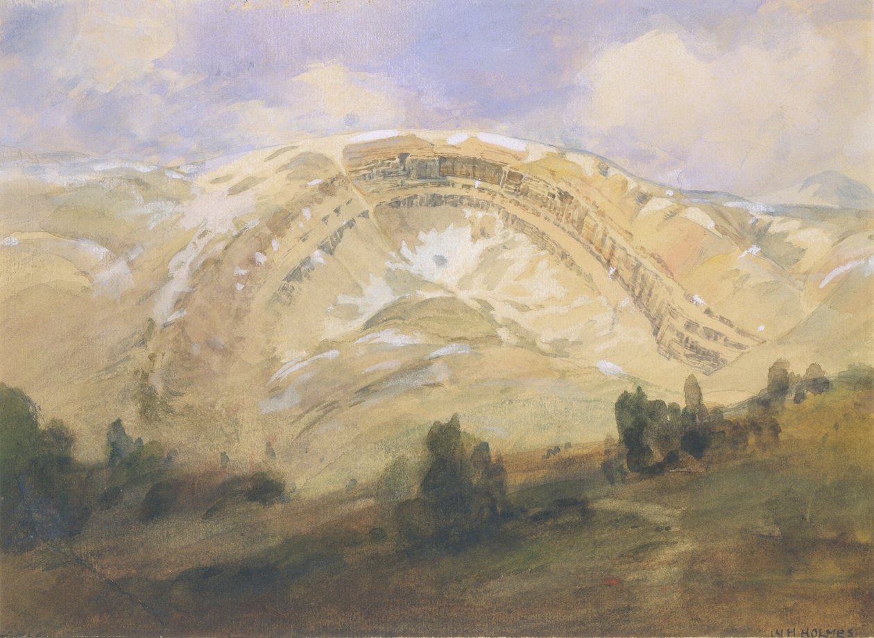Folded Strata, um Grande Arco Geológico, Colorado, 1874. de William Henry Holmes