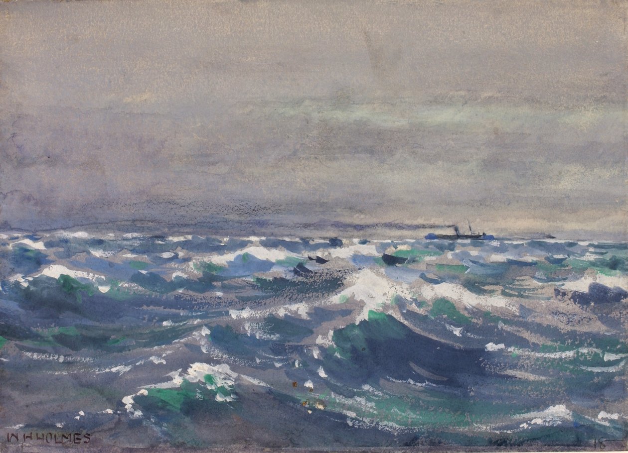 No navio a vapor Bremen, ao largo da Nova Escócia, 1880 de William Henry Holmes
