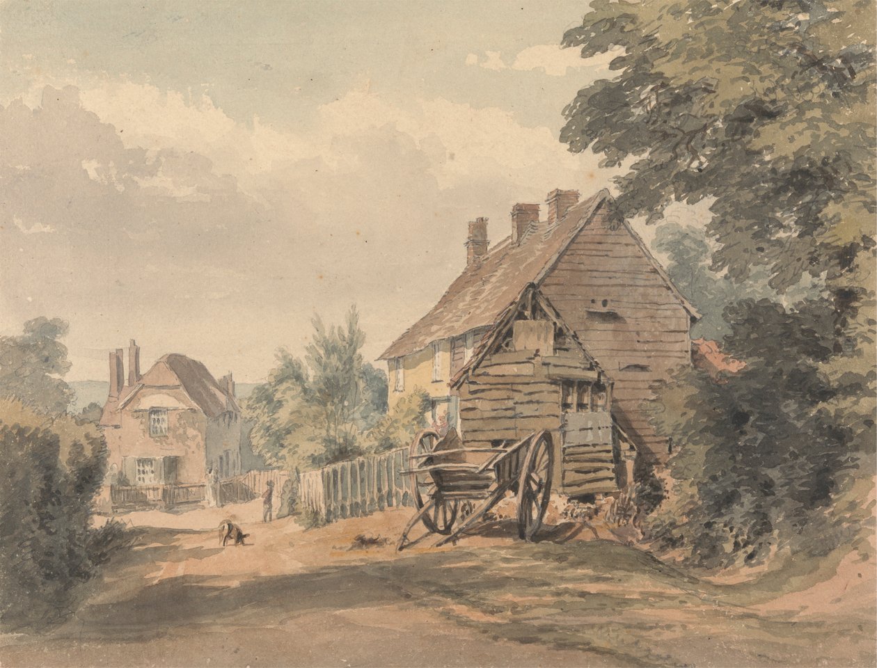 Uma rua numa aldeia rural de William Henry Hunt