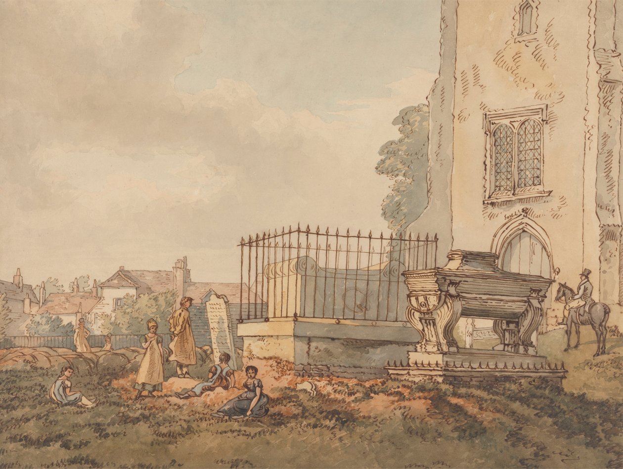O adro da igreja com os túmulos de Edridge, Hearne e H. Monro de William Henry Hunt