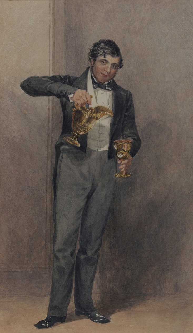Mordomo, c.1827 (aguarela sobre papel) de William Henry Hunt