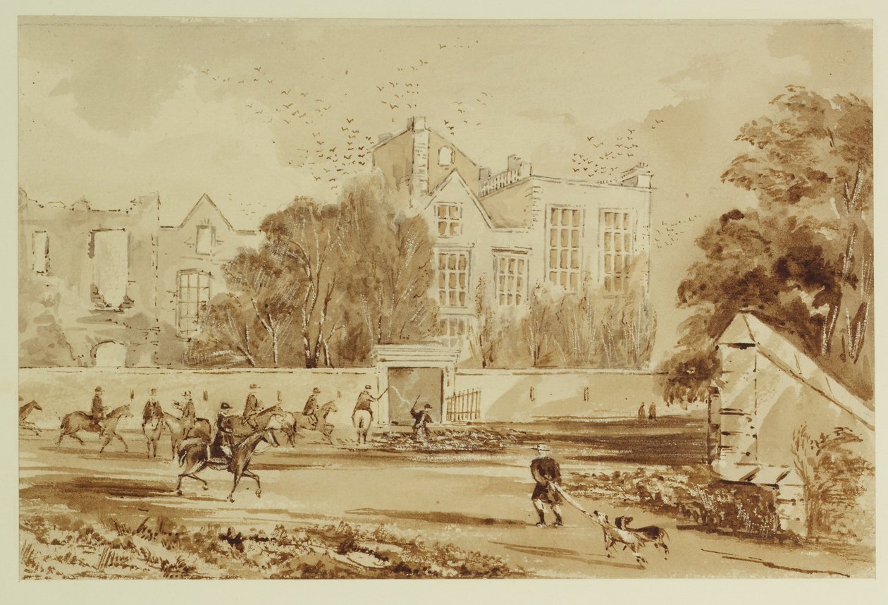 Hardwick Old Hall (aguarela sobre papel) de William Henry Hunt